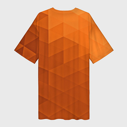 Женская длинная футболка Orange abstraction / 3D-принт – фото 2