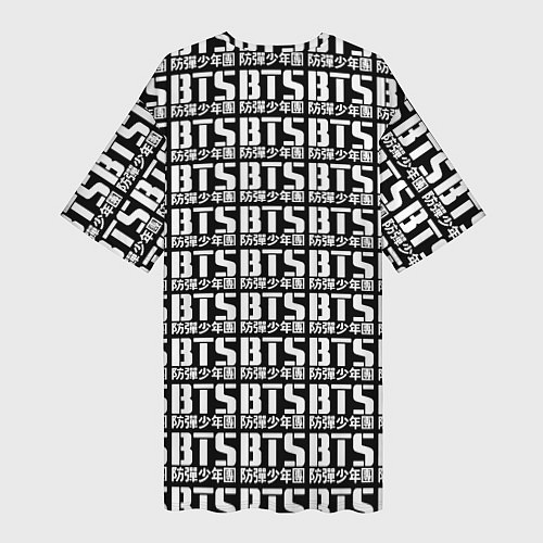 Женская длинная футболка BTS K-pop pattern / 3D-принт – фото 2