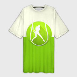 Футболка женская длинная Символ теннисиста, цвет: 3D-принт