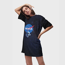 Футболка женская длинная NASA: Hello World, цвет: 3D-принт — фото 2