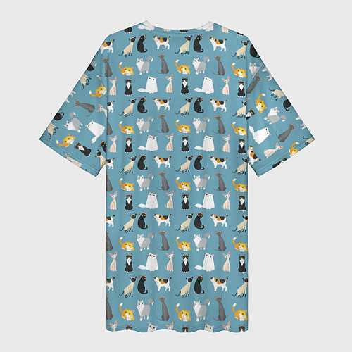 Женская длинная футболка Породы кошек / 3D-принт – фото 2