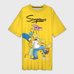 Женская длинная футболка Simpsons Family