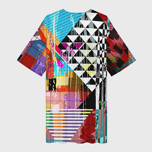 Женская длинная футболка RGB Geometry / 3D-принт – фото 2