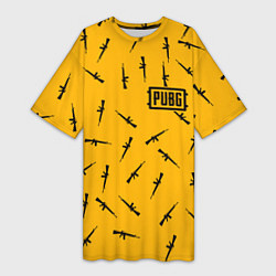 Женская длинная футболка PUBG: Yellow Weapon
