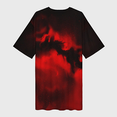 Женская длинная футболка DOOM: Red Fog / 3D-принт – фото 2
