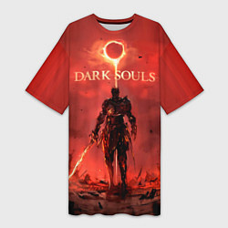 Женская длинная футболка Dark Souls: Red Sunrise