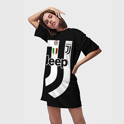 Футболка женская длинная FC Juventus: FIFA 2018, цвет: 3D-принт — фото 2