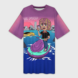 Женская длинная футболка Lil Pump on the water
