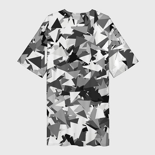 Женская длинная футболка Городской серый камуфляж / 3D-принт – фото 2
