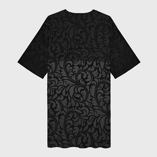 Женская длинная футболка Чёрный котик / 3D-принт – фото 2