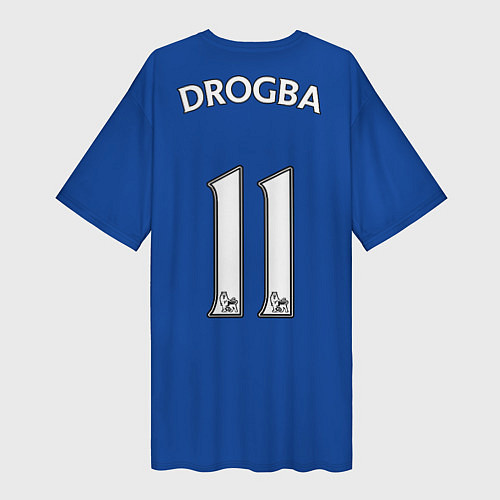 Женская длинная футболка ФК Челси: Дидье Дрогба 18 / 3D-принт – фото 2