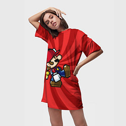 Футболка женская длинная Super Mario: Red Illusion, цвет: 3D-принт — фото 2