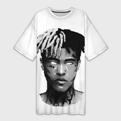 Футболка женская длинная XXXTentacion: Pixel Art, цвет: 3D-принт