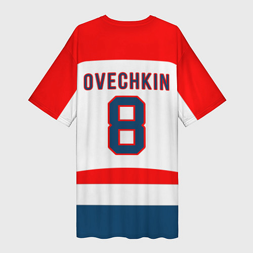 Женская длинная футболка Washington Capitals: Ovechkin White / 3D-принт – фото 2