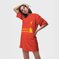 Футболка женская длинная FC Liverpool: Salah 18/19, цвет: 3D-принт — фото 2