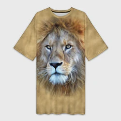 Женская длинная футболка Песчаный лев