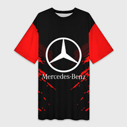 Футболка женская длинная Mercedes-Benz: Red Anger, цвет: 3D-принт