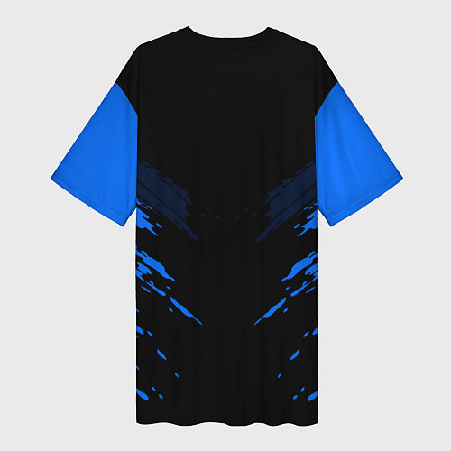 Женская длинная футболка Lexus: Blue Anger / 3D-принт – фото 2