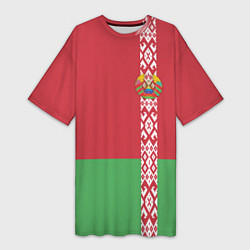 Футболка женская длинная Беларусь, цвет: 3D-принт