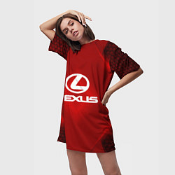 Футболка женская длинная Lexus: Red Light, цвет: 3D-принт — фото 2