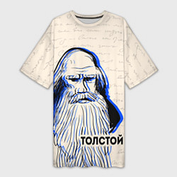 Женская длинная футболка Лев Толстой
