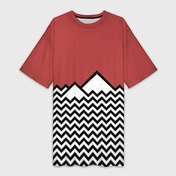 Женская длинная футболка Горы Твин Пикс