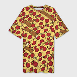 Женская длинная футболка Любитель пиццы