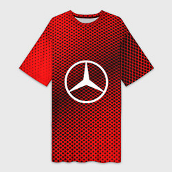 Футболка женская длинная Mercedes: Red Carbon, цвет: 3D-принт