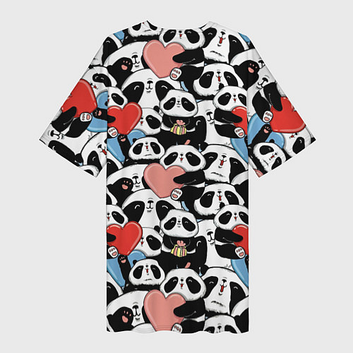 Женская длинная футболка Funny Pandas / 3D-принт – фото 2