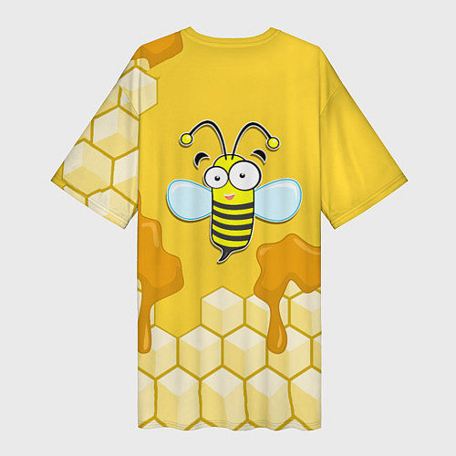 Женская длинная футболка Веселая пчелка / 3D-принт – фото 2