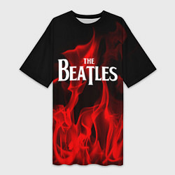 Женская длинная футболка The Beatles: Red Flame