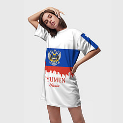 Футболка женская длинная Tyumen: Russia, цвет: 3D-принт — фото 2
