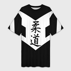 Женская длинная футболка Дзюдо: иероглифы