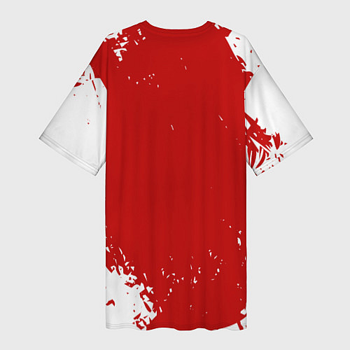 Женская длинная футболка Eat Sleep JDM: Red Style / 3D-принт – фото 2