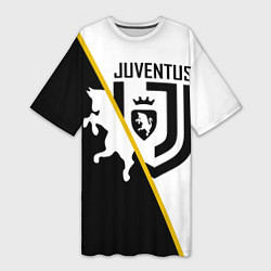 Футболка женская длинная FC Juventus: Football Point, цвет: 3D-принт