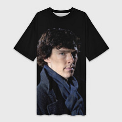 Женская длинная футболка Sherlock