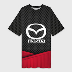 Футболка женская длинная Mazda: Grey Carbon, цвет: 3D-принт