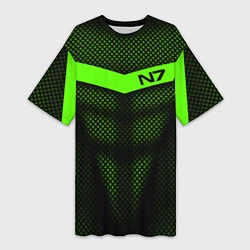 Женская длинная футболка N7: Green Armor