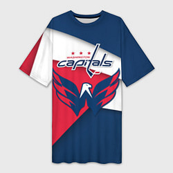 Футболка женская длинная Washington Capitals, цвет: 3D-принт