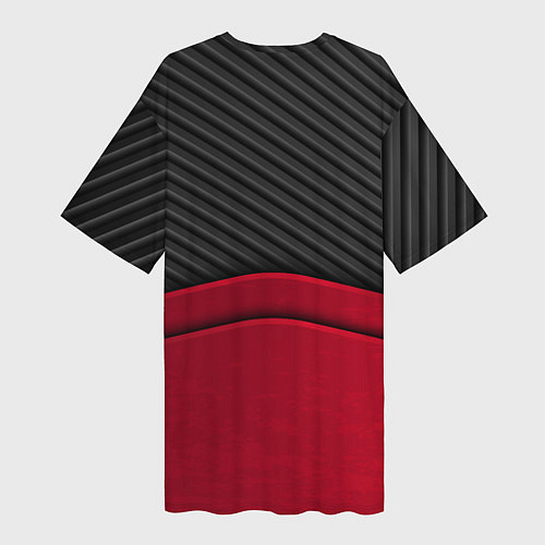 Женская длинная футболка Lexus: Red Carbon / 3D-принт – фото 2