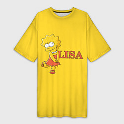 Футболка женская длинная Lisa Simpson, цвет: 3D-принт