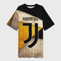 Футболка женская длинная FC Juventus: Old Style, цвет: 3D-принт