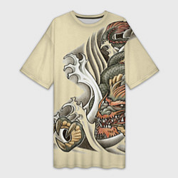 Женская длинная футболка Восточный дракон