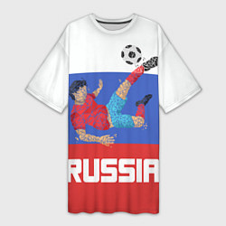 Футболка женская длинная Russia Footballer, цвет: 3D-принт