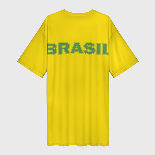 Женская длинная футболка Сборная Бразилии / 3D-принт – фото 2