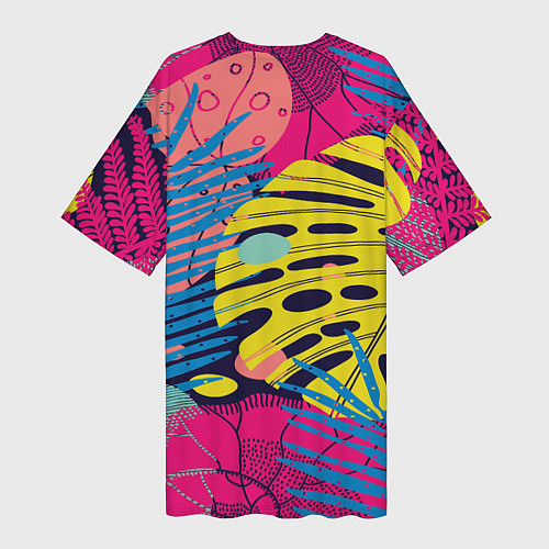 Женская длинная футболка Тропическая мода / 3D-принт – фото 2