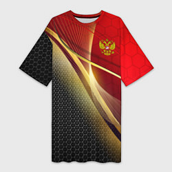 Женская длинная футболка RUSSIA SPORT: Gold Collection