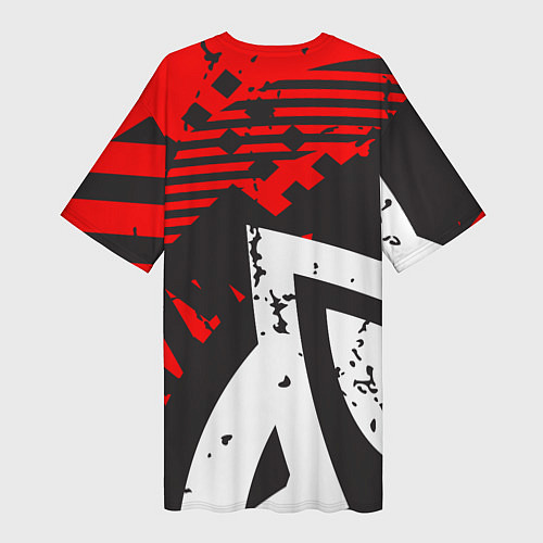 Женская длинная футболка Grunge Art / 3D-принт – фото 2