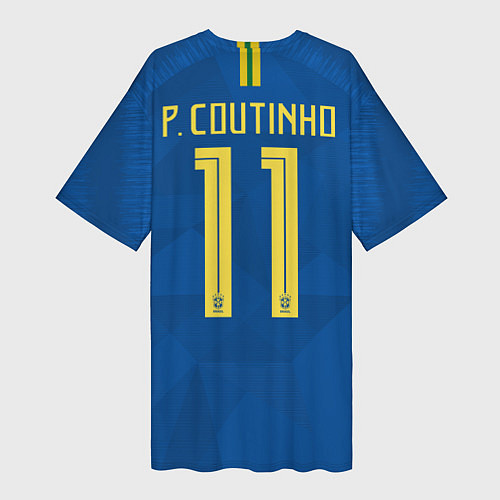 Женская длинная футболка Coutinho Away WC 2018 / 3D-принт – фото 2