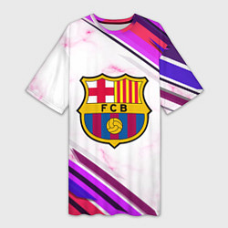 Футболка женская длинная Barcelona, цвет: 3D-принт
